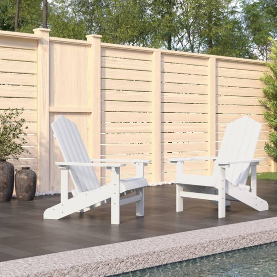 Chaises de jardin adirondack lot de 2 pehd blanc