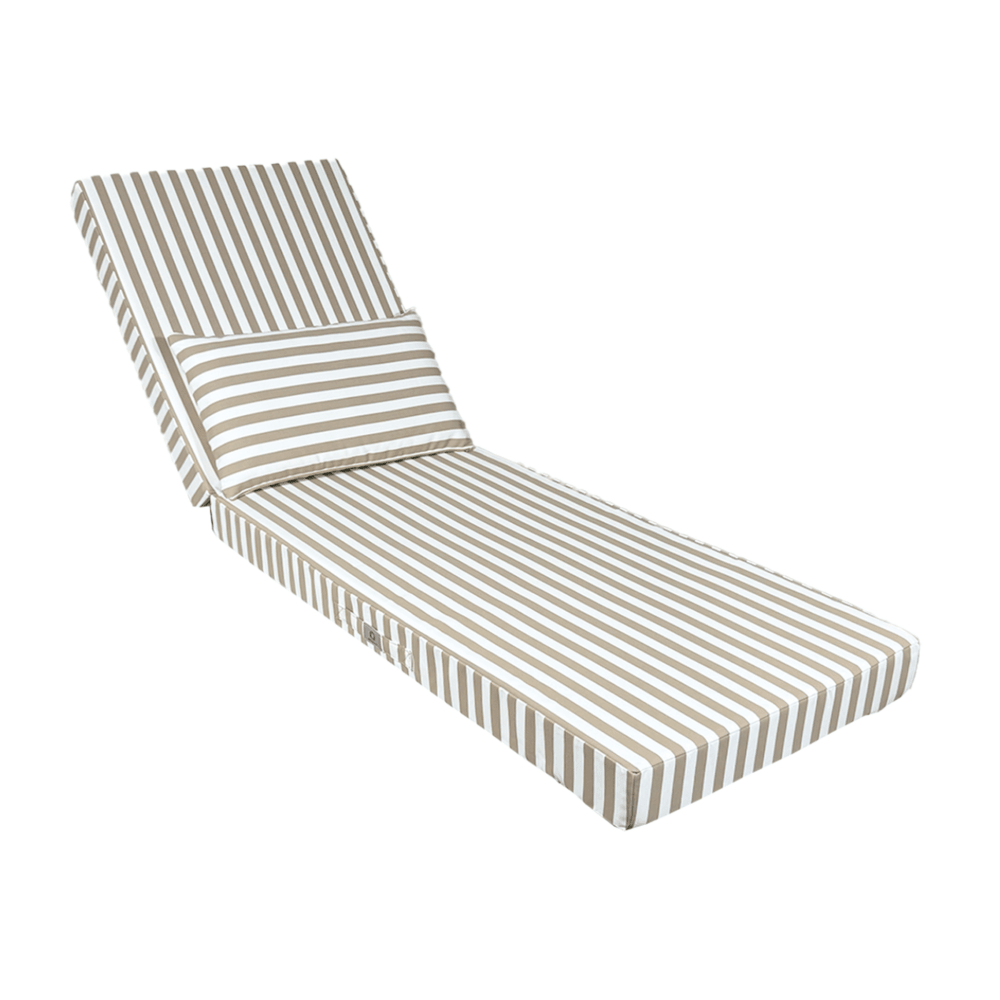 Coussin bain de soleil premium avec coussin - rayures beiges