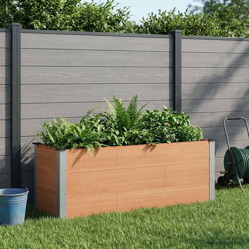 Jardinière surélevée wpc aluminium culture légumes fleurs 150x50x54cm marron