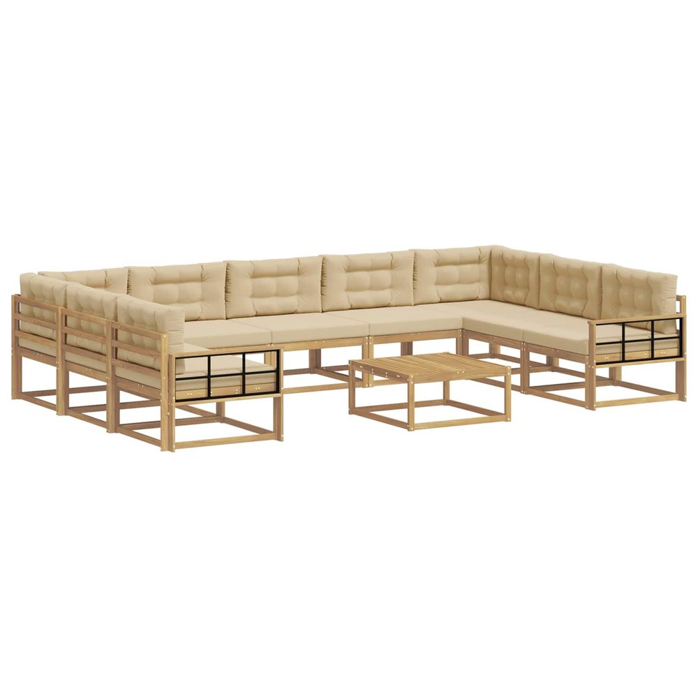 Ensemble de canapés d'extérieur 10 pc blanc et beige
