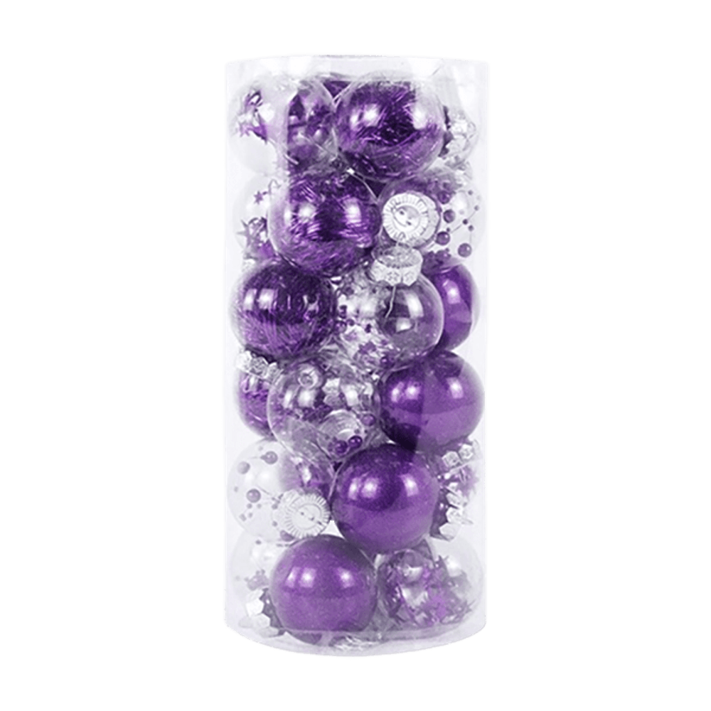 Lot de 24 boules de noël création - violet