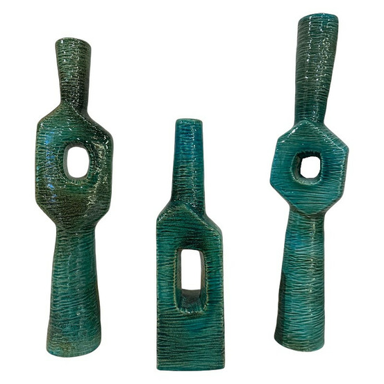 Ensemble 3 vases arequipa vert 14x7x52cm