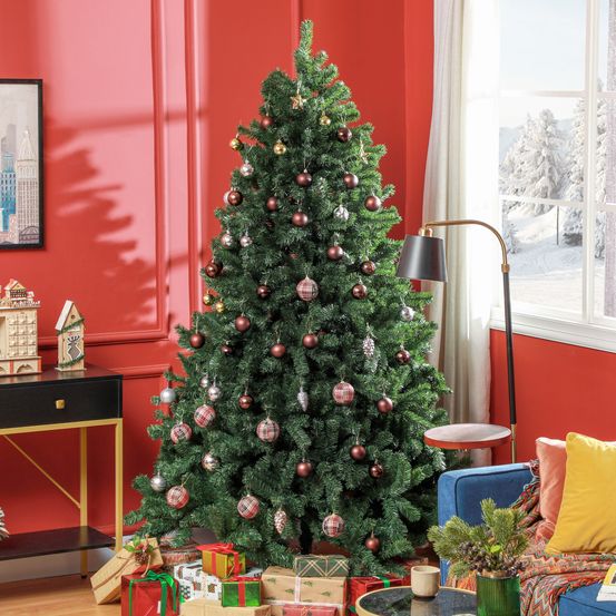 Sapin de noël artificiel en plastique vert 210 cm