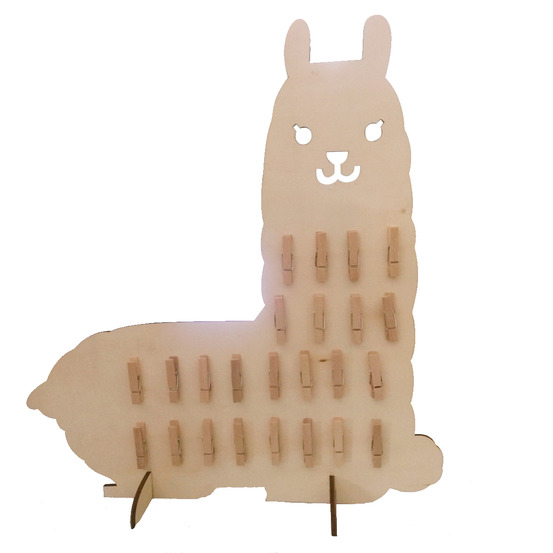 Calendrier de l'avent lama en bois à faire soi-même