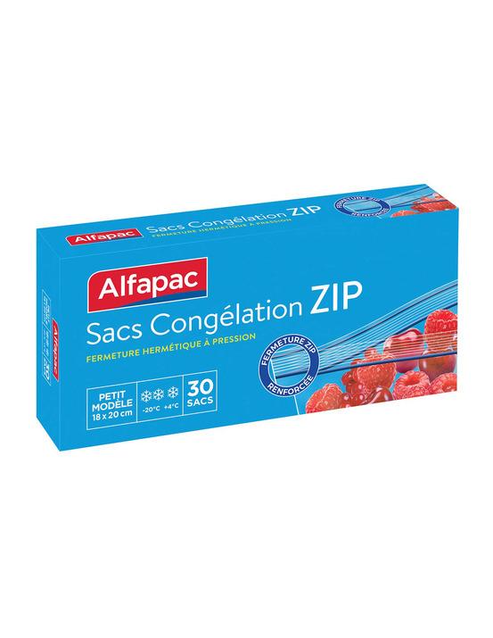 Alfapac 30 sacs congélation zip petit modèle - albal