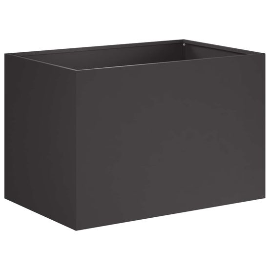 Cache-pot de jardin noir 60 x 40 x 40 cm acier laminé à froid