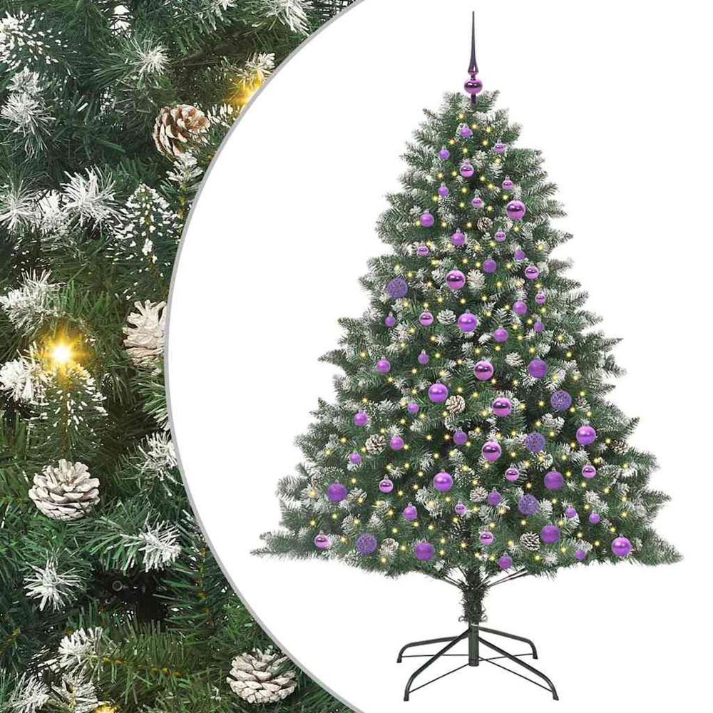 Sapin de noël artificiel vert 180 cm pvc, plastique et acier