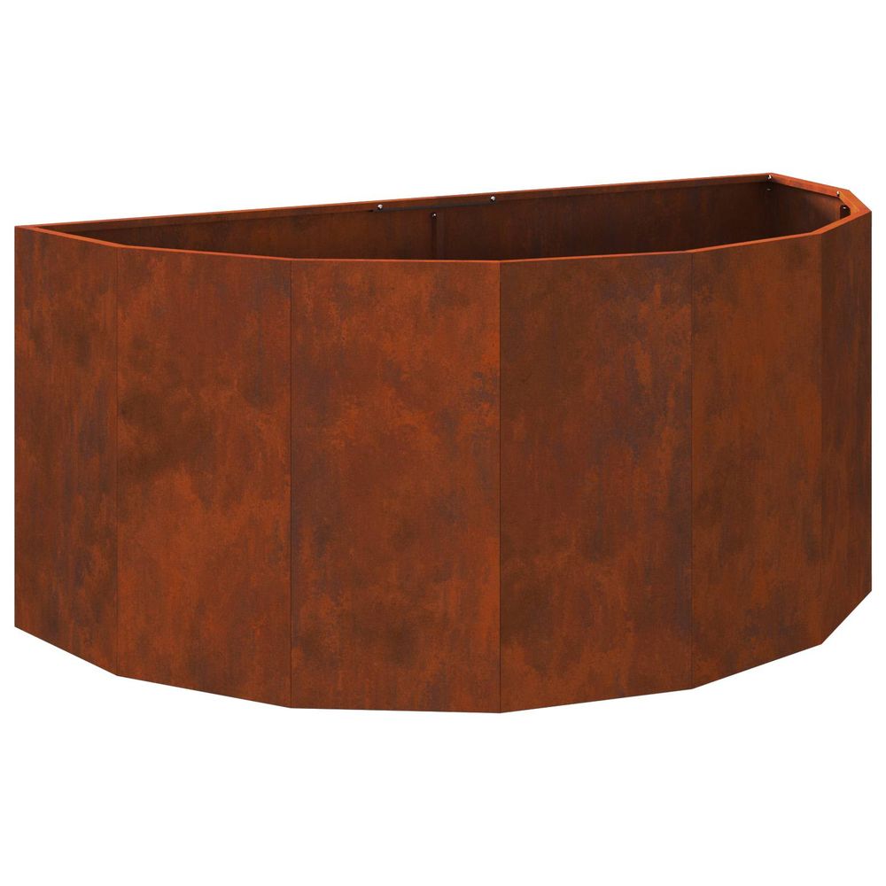 Jardinière d'extérieur rouillé 120 x 60 x 50 cm acier patiné