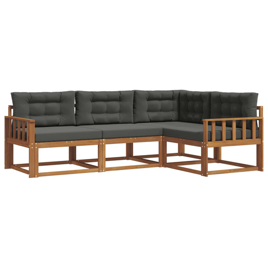 Ensemble de canapés d'extérieur 4 pcs naturel et anthracite