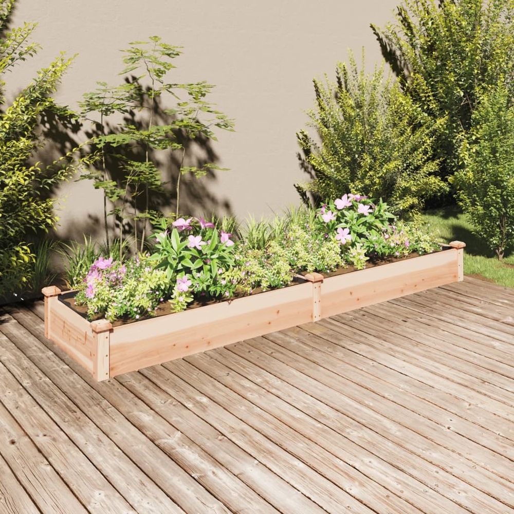 Carré potager large en bois de sapin avec doublure pour potager 240x60x25 cm