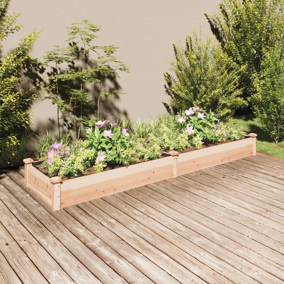 Carré potager large en bois de sapin avec doublure pour potager 240x60x25 cm