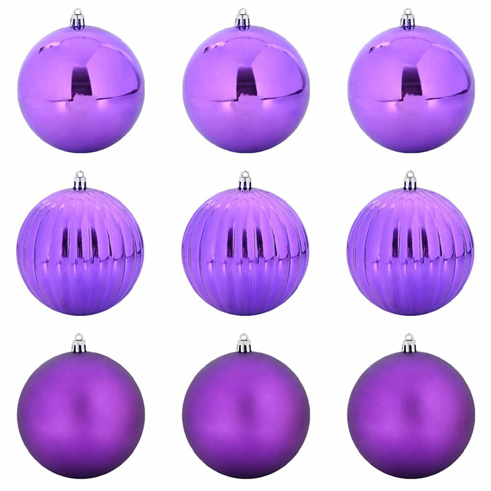 Ensemble de boules de noël 9 pcs lilas plastique