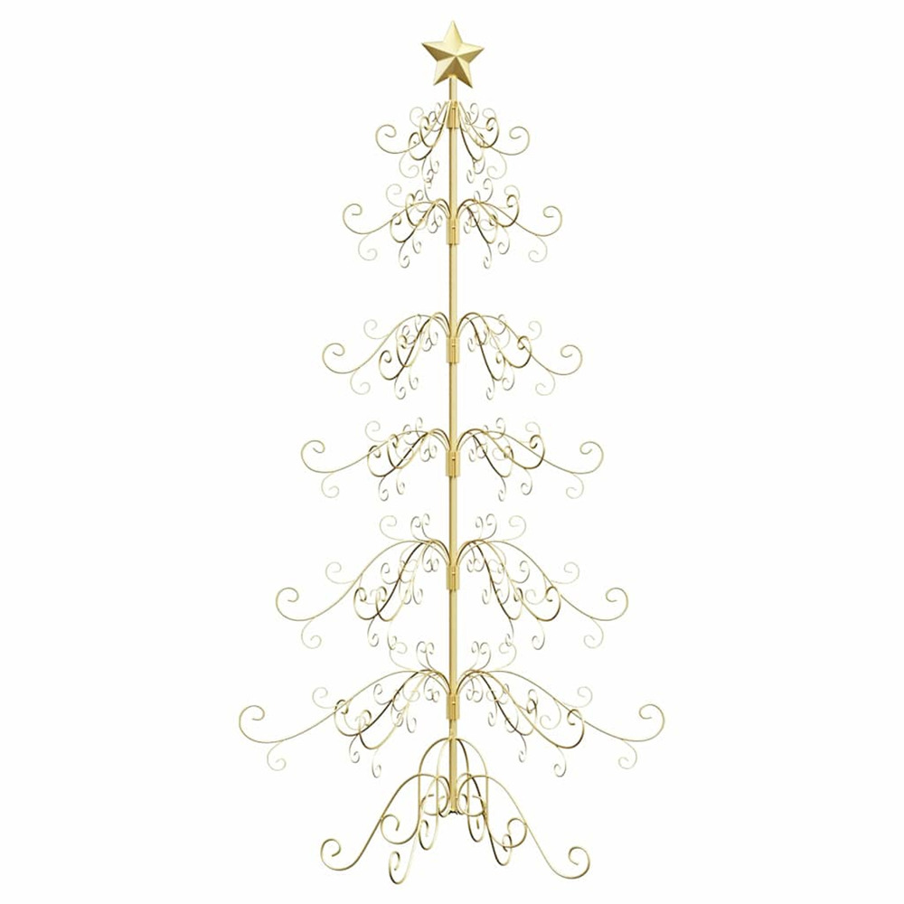 Arbre de noël en métal doré 180 cm acier peint par poudre
