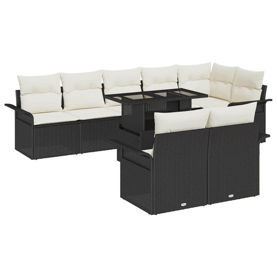 Ensemble de canapé de jardin 9 pc noir