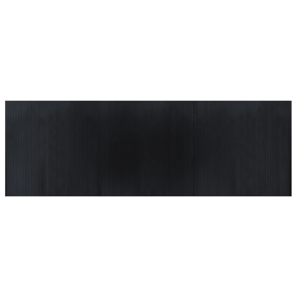 Tapis rectangulaire noir 100x300 cm bambou