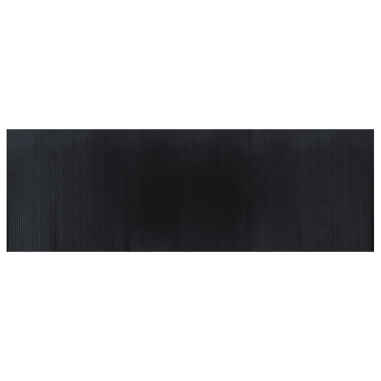 Tapis rectangulaire noir 100x300 cm bambou