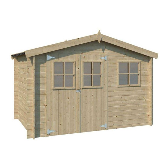 Abri de jardin en bois 4,91 m² zurich 295 x 205 cm (non traité) avec plancher