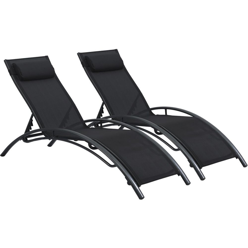 Lot de 2 bains de soleil en aluminium beauty 
