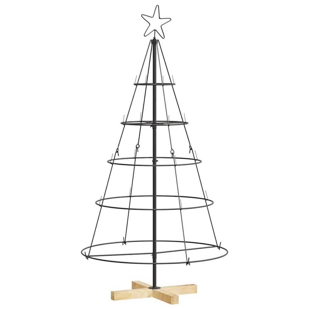 Sapin de noël en métal avec support kuopio 125 cm acier noir