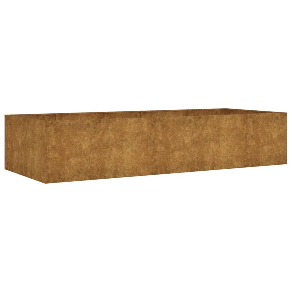 Jardinière bac lit surélevé plantes fleurs terrasse jardin de jardin 200 x 80 x 40 cm acier corten marron