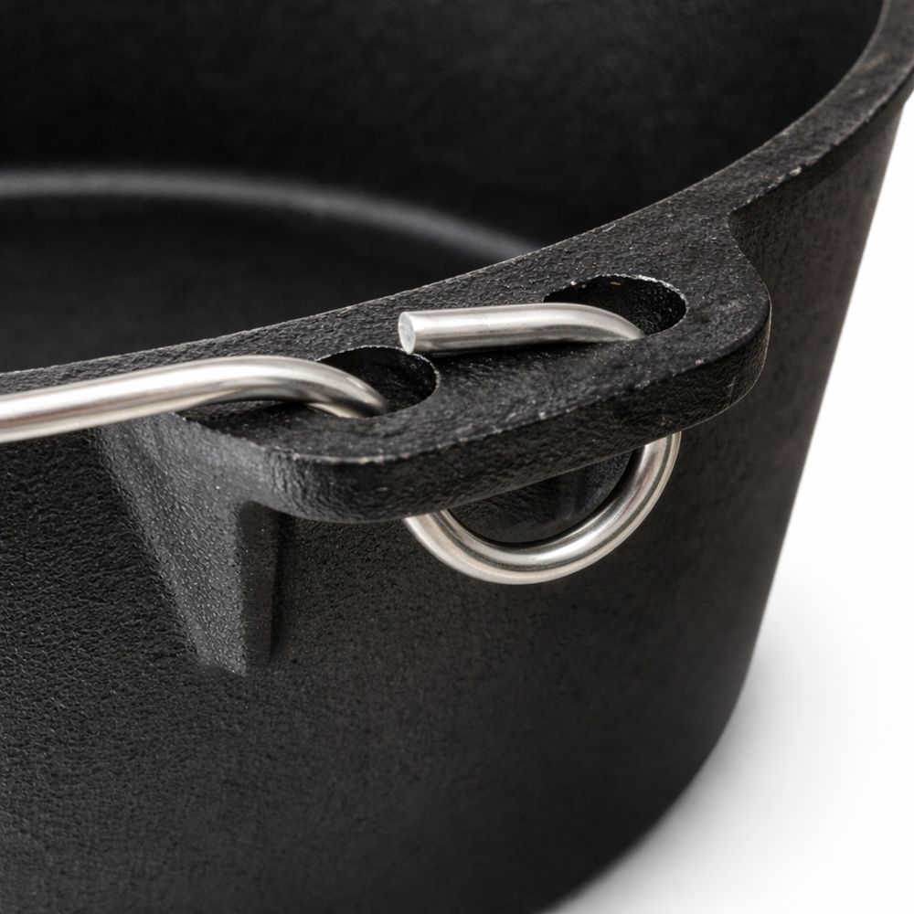 Cocotte Fonte Wiltec Dutch Oven Marmite 4L En Fonte Dessous-plat Lève-couvercle Pied De Support Fait-tout Pot Cocotte Feu De Camp Camping Barbecue Grillade Friture Cuisson Extérieur Cocotte En Fonte Induction