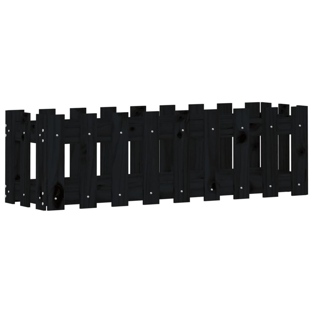Lit surélevé de jardin design de clôture 100x30x30cm pin massif