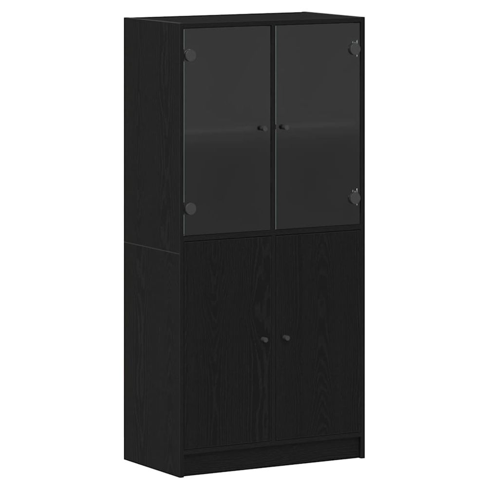 Haut armoire chêne noir 68 x 37 x 142 cm