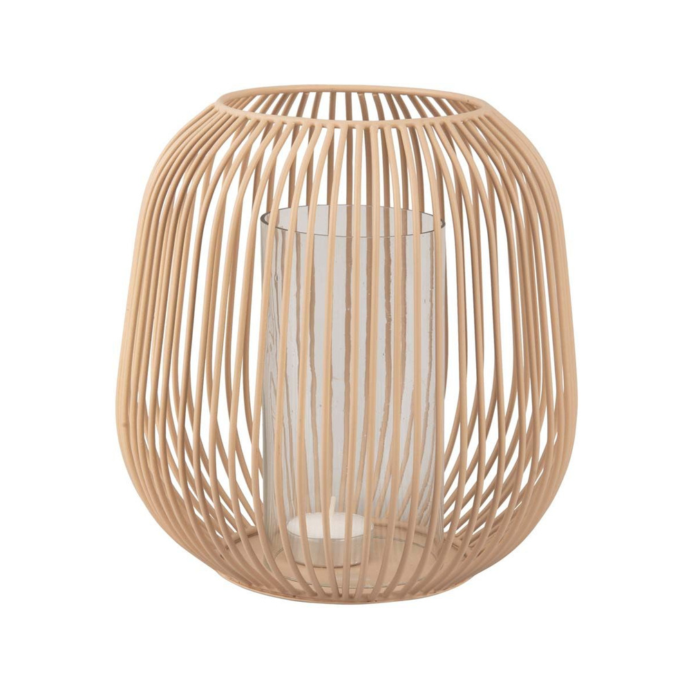 Lanterne en métal filaire illuminate 20 x 21 cm sable