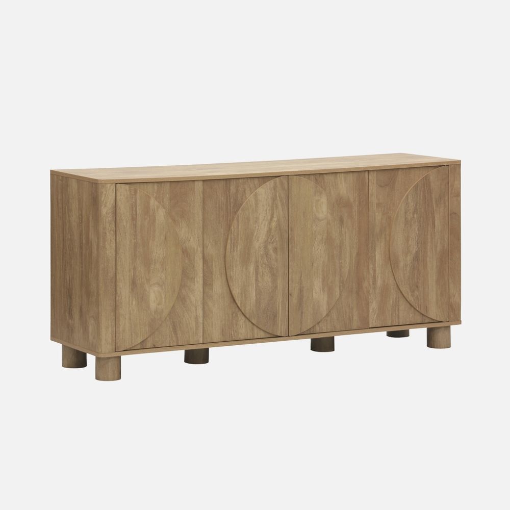 Buffet décor bois 4 portes 155cm pondi