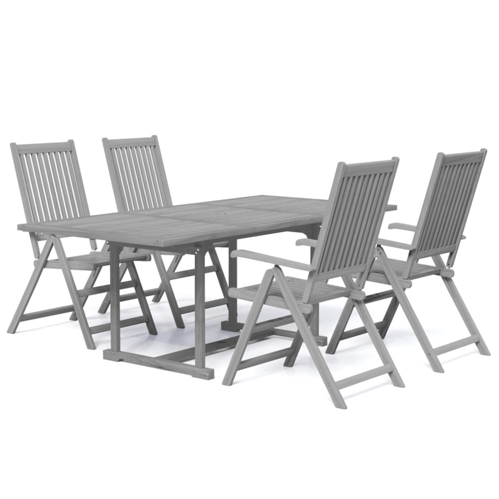 Ensemble à manger de jardin 5 pcs bois d'acacia massif