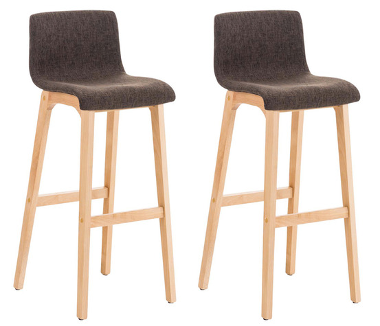 Lot de 2 tabourets de bar hoover tissu natura