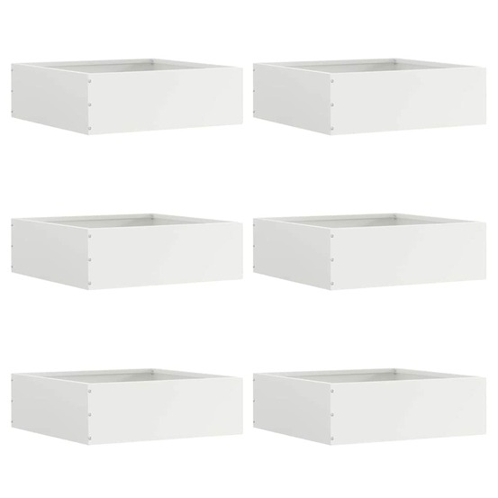 Bordure de pelouse 6 pcs blanc 40 x 40 x 13 cm acier