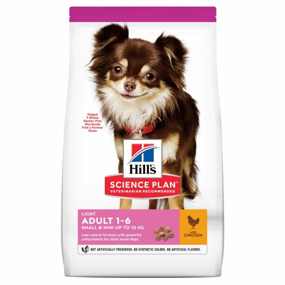 Croquettes chien science plan adulte light small & mini poulet - hill's 6 kg