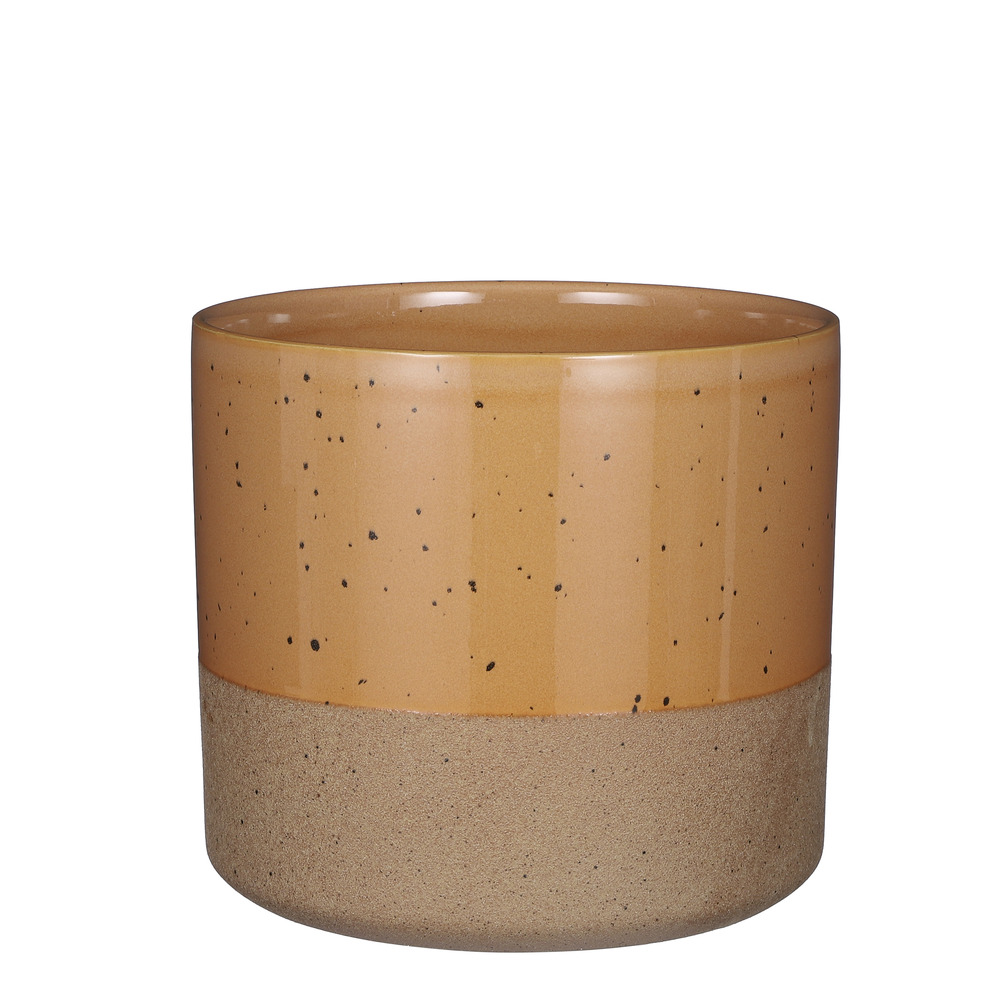 Mica decorations - cache-pot en céramique marron d20,5