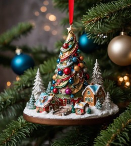 idée de décoration de sapin de noël avec boules à themes