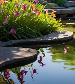 Bordure de bassin de jardin design