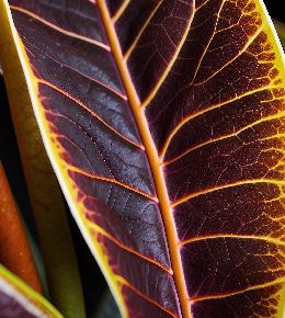 Feuille de croton en gros plan
