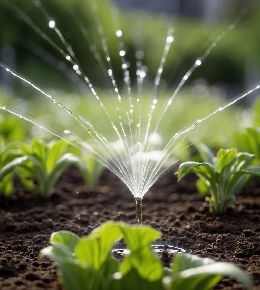 buse d'arroseur automatique dans un jardin