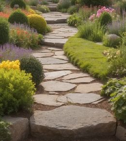 gros plan sur un petit jardin paysager