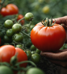 Tomate juteuse cultivée dans un potager 