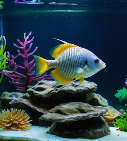 Groupe de différentes races de poisson d'aquarium