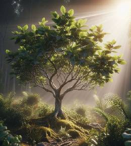 Un Ficus benjamina luxuriant, avec ses feuilles vert brillant déployées