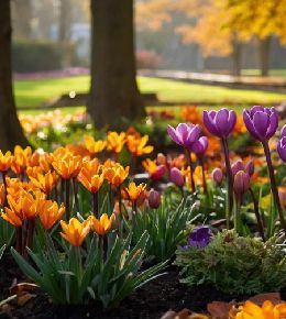 ensemble de bulbes proche d'un arbre
