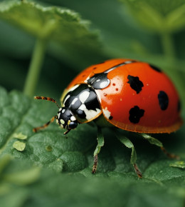 focus sur une coccinelle qui est un prédateur de l'aleurodes