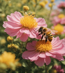 Abeilles collectant nectar et pollen sur un arbuste mellifère, clé de la survie des écosystèmes.