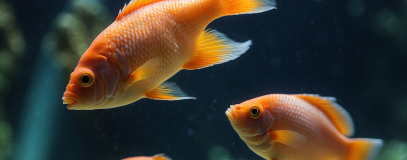 Poissons d'eau douce dans leur aquarium