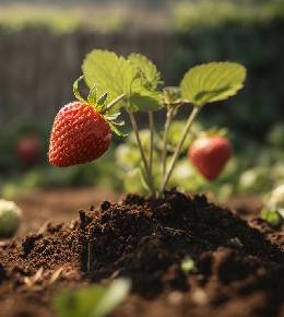  Des fraisiers luxuriants bénéficiant d'un arrosage efficace dans un sol idéalement préparé.