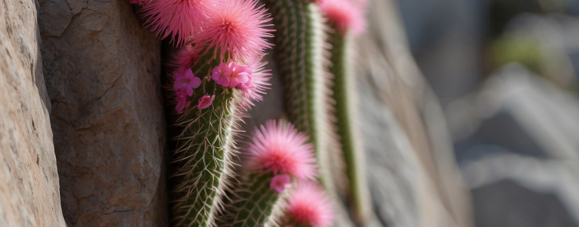 Cactus queue de rat en milieu naturelle