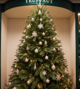 sapin de noel artificiel dans une boutique truffaut