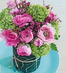 bouquet rose et vert
